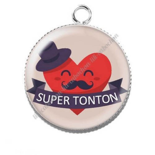Pendentif cabochon résine 25mm tonton d28 