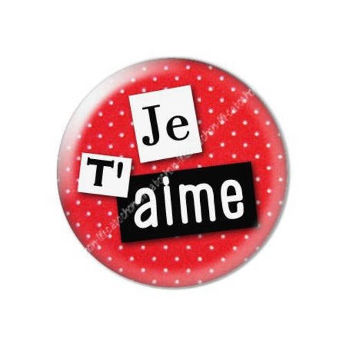 Cabochon résine a coller 25 mm saint valentin je t'aime 21 