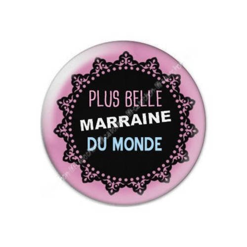 Cabochon résine a coller 25 mm marraine f19 