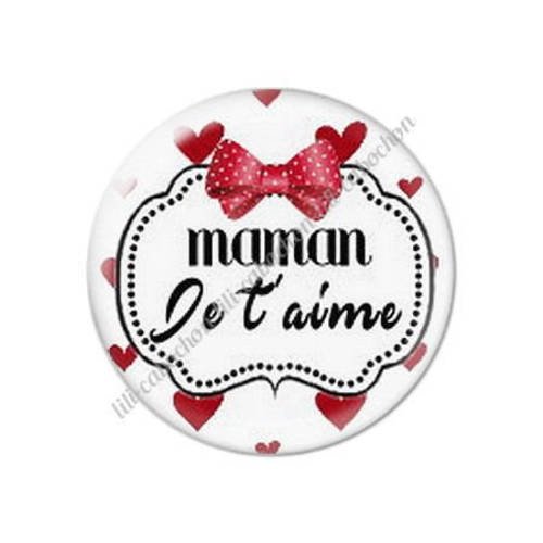 Cabochon résine a coller 25 mm maman v68 