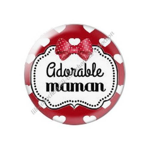 Cabochon résine a coller 25 mm maman v63 