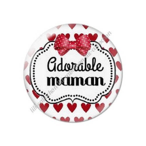 Cabochon résine a coller 25 mm maman v66 