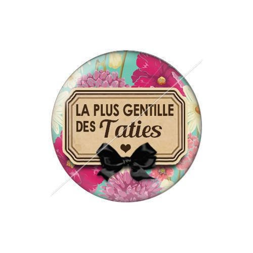 Cabochon résine a coller 25 mm tatie tata j14 