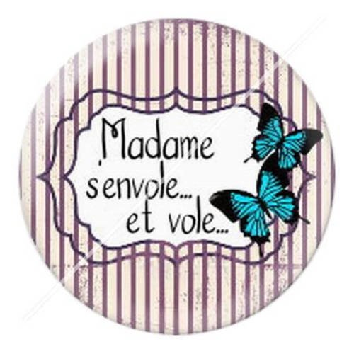 Cabochon résine a coller 25 mm madame papillon 11 