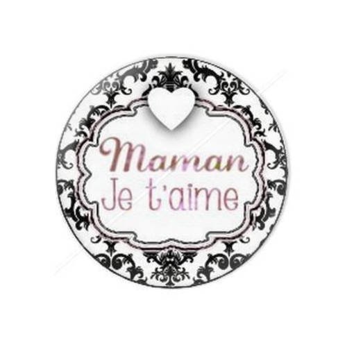 Cabochon résine a coller 25 mm pour maman b8 