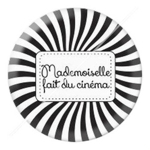 Cabochon résine a coller 25 mm mademoiselle cinema 14 