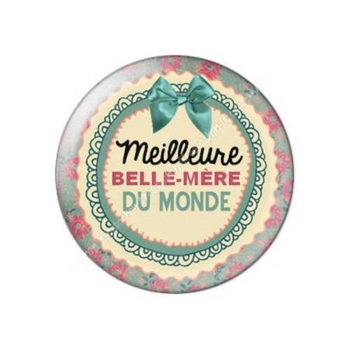 Cabochon résine a coller 25 mm belle-mère b6 
