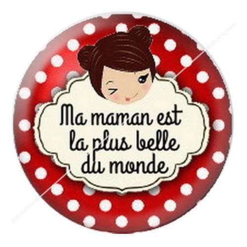 Cabochon résine a coller 25 mm maman 7 