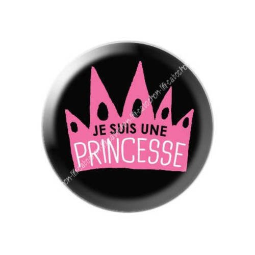 Cabochon résine a coller 25 mm je suis une princesse 5 