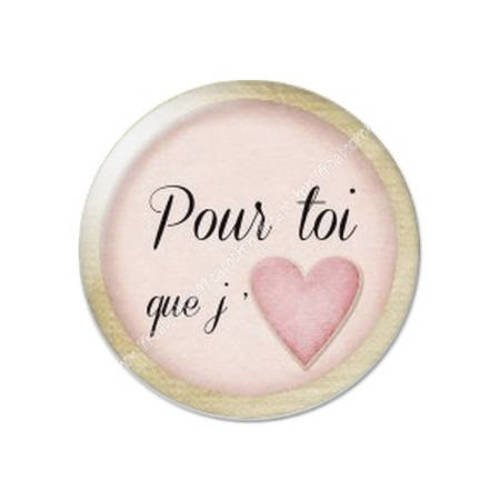 Cabochon en verre 25mm saint valentin amour love romantique 18 