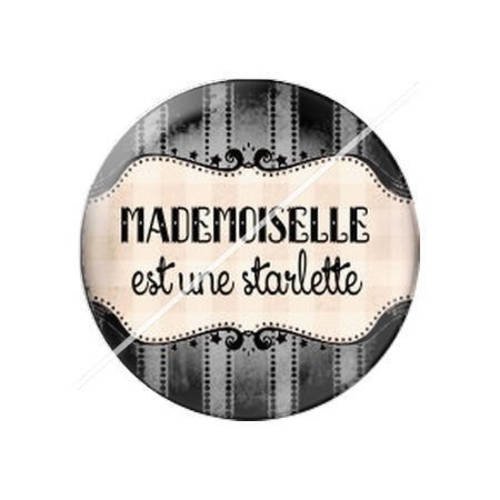 Cabochon résine a coller 25 mm mademoiselle a5 