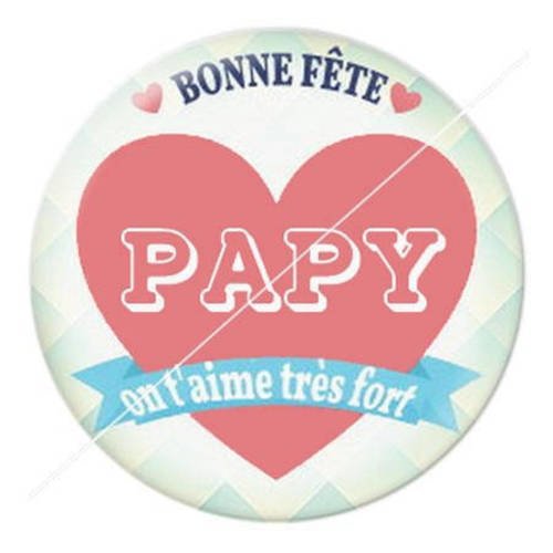 Cabochon résine a coller 25 mm pour fête papy papi 3 