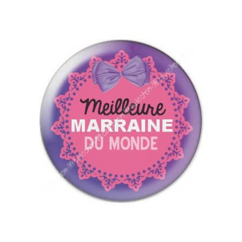 Cabochon résine a coller 25 mm marraine f23 