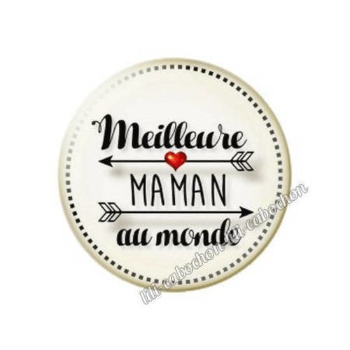 Cabochon résine a coller 25 mm maman r1 
