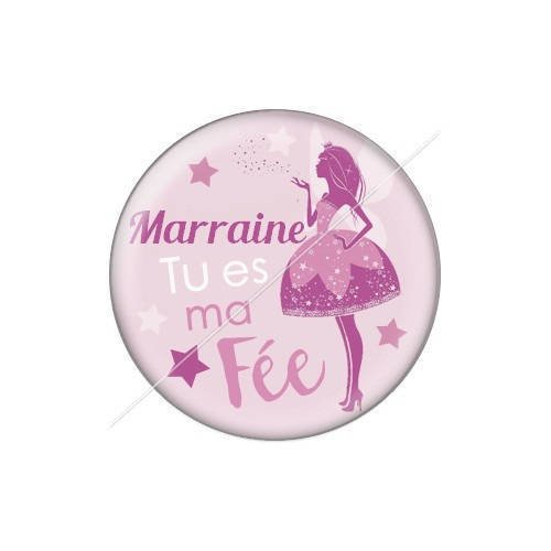 Cabochon résine a coller 25 mm marraine j4 