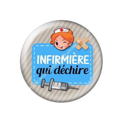 Cabochon résine a coller 25 mm infirmière j1 