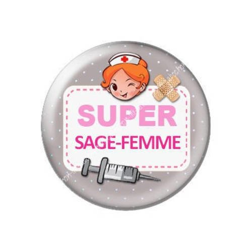 Cabochon résine a coller 25 mm sage-femme j10 