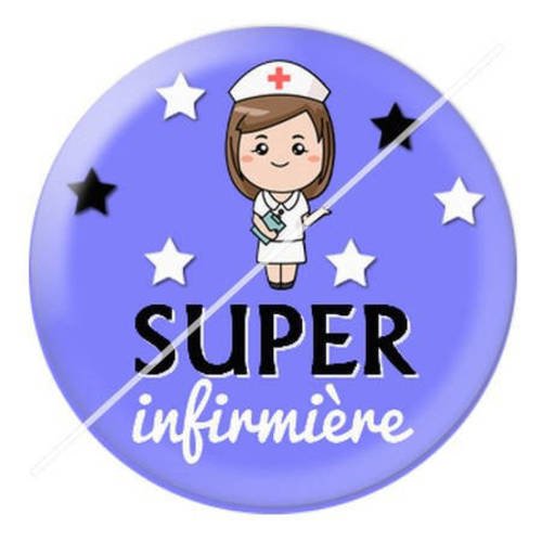Cabochon résine a coller 25 mm pour infirmière b12 