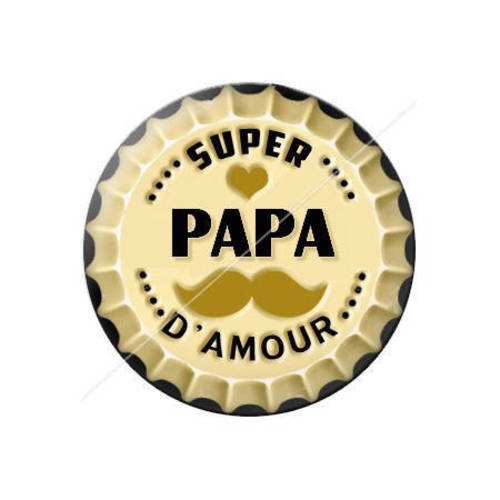 Cabochon résine a coller 25 mm papa j1 