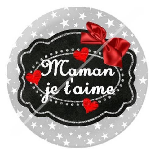 Cabochon résine a coller 25 mm pour ma maman qui déchire 3 