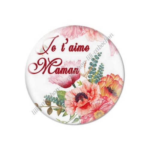 Cabochon résine a coller 25 mm maman m7 