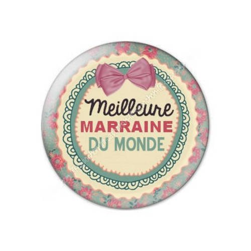 Cabochon résine a coller 25 mm marraine f27 