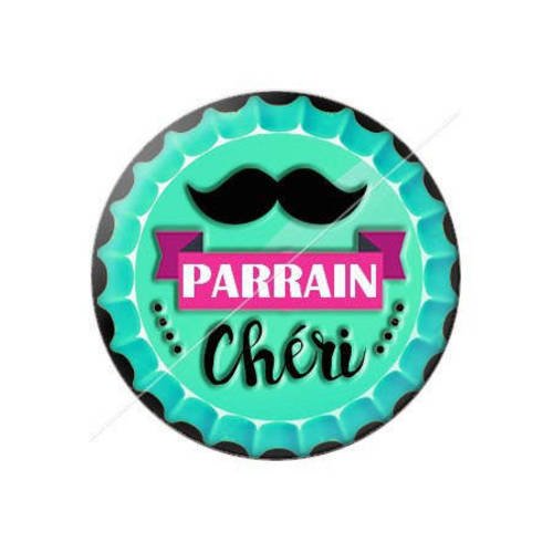 Cabochon résine a coller 25 mm parrain j3 