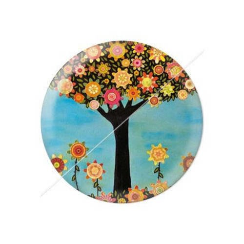 Cabochon résine a coller 25 mm arbre 6 