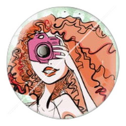 Cabochon résine a coller 25 mm miss mademoiselle selfie coeur 23 