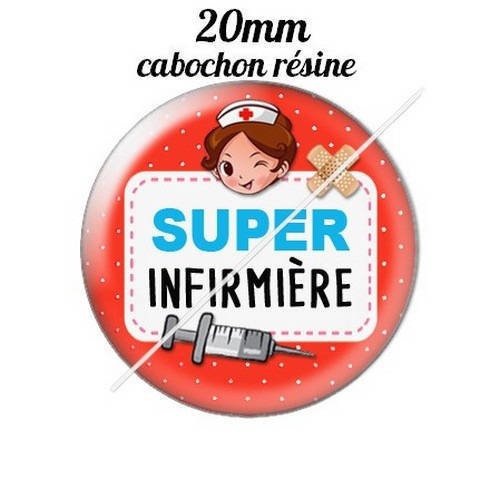 Cabochon résine a coller 20 mm super infirmière 3 