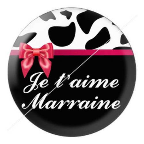 Cabochon résine a coller 25 mm pour marraine 11 