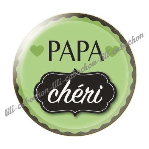 Cabochon résine a coller 25 mm papa 8 