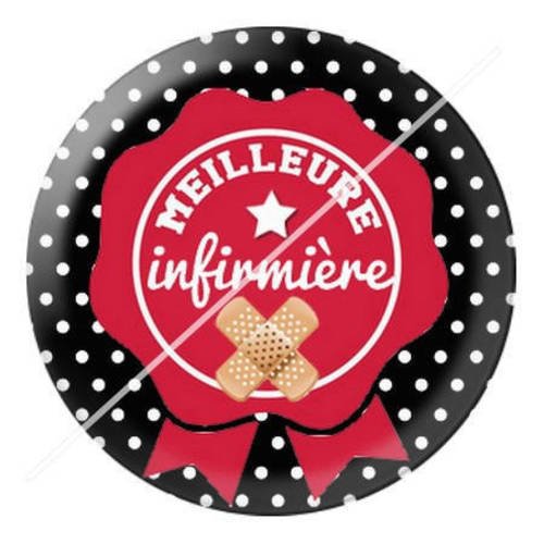 Cabochon résine a coller 25 mm pour infirmière b15 