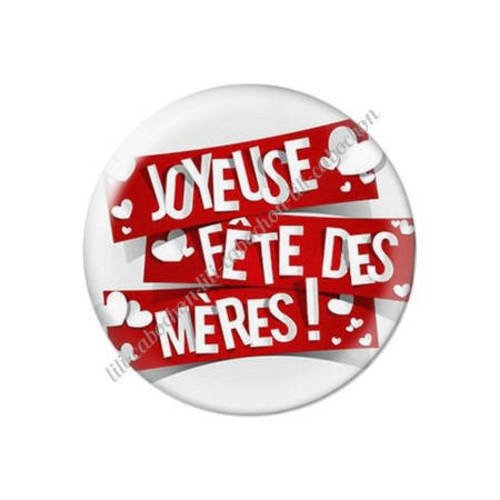 Cabochon résine a coller 25 mm maman m17 