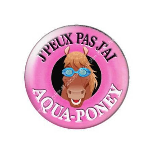 Cabochon résine a coller 25 mm j'peux pas j'ai aqua-poney 20 