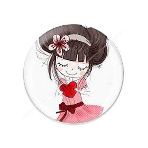 Cabochon résine a coller 25 mm  coeur amour valentin 2 