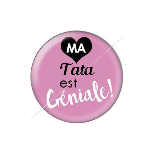 Cabochon résine a coller 25 mm tatie tata j31 