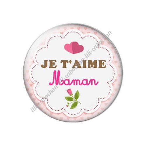 Cabochon résine a coller 25 mm maman m26 