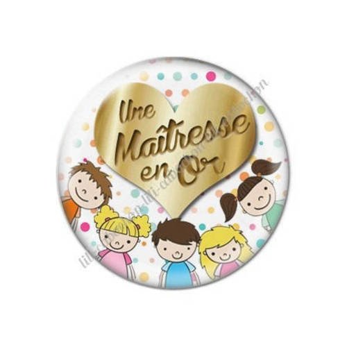 Cabochon résine a coller 25 mm maîtresse en or h13 