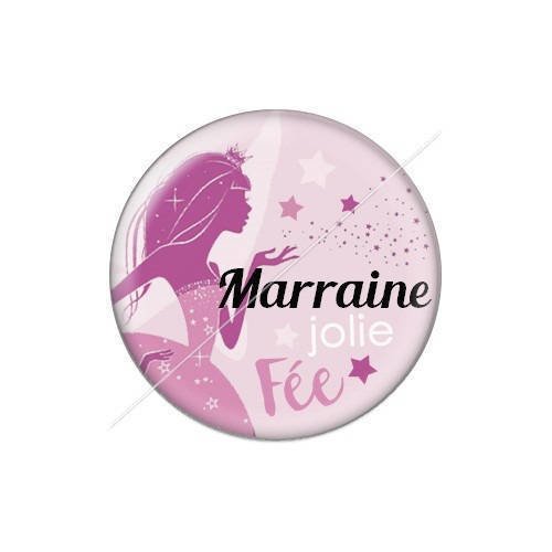 Cabochon résine a coller 25 mm marraine j7 