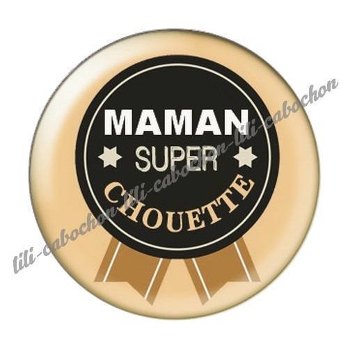 Cabochon résine a coller 25 mm  je t'aime maman l45 