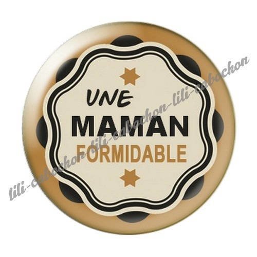 Cabochon résine a coller 25 mm  je t'aime maman l49 