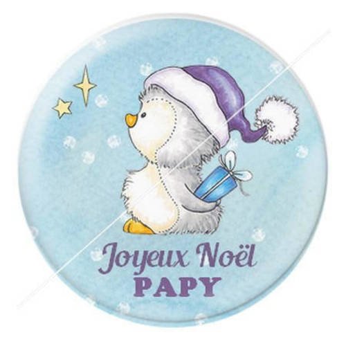 Cabochon résine a coller 25 mm joyeux noël papy b8 