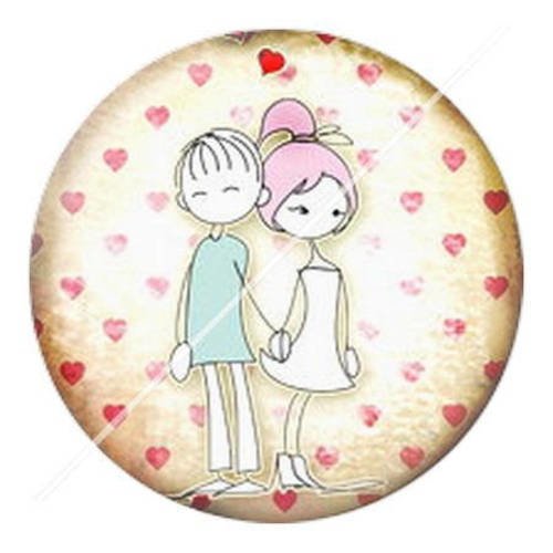 Cabochon résine a coller 25 mm amour couple saint valentin 1 