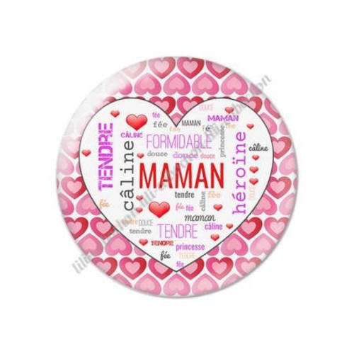 Cabochon résine a coller 25 mm maman m48 