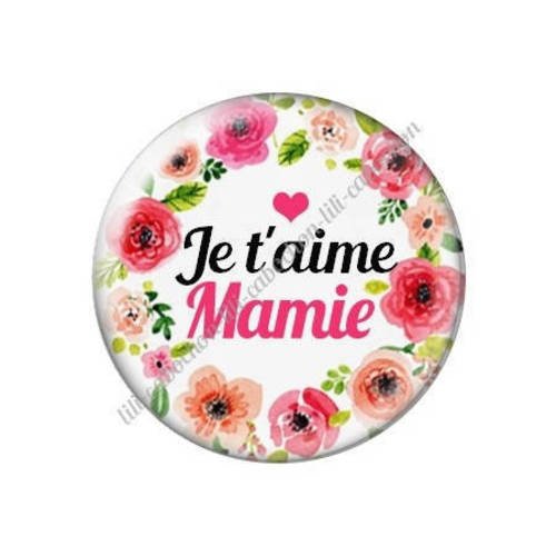 Cabochon résine a coller 25 mm  mamie m43 