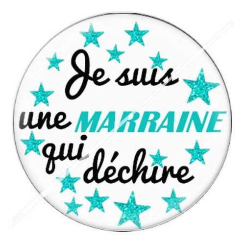 Cabochon résine a coller 25 mm marraine qui déchire 11 