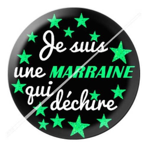 Cabochon résine a coller 25 mm marraine qui déchire 12 