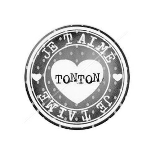 Cabochon résine a coller 25 mm je t'aime tonton 2 