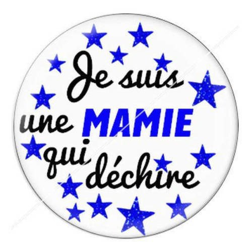 Cabochon résine a coller 25 mm mamie qui déchire 5 
